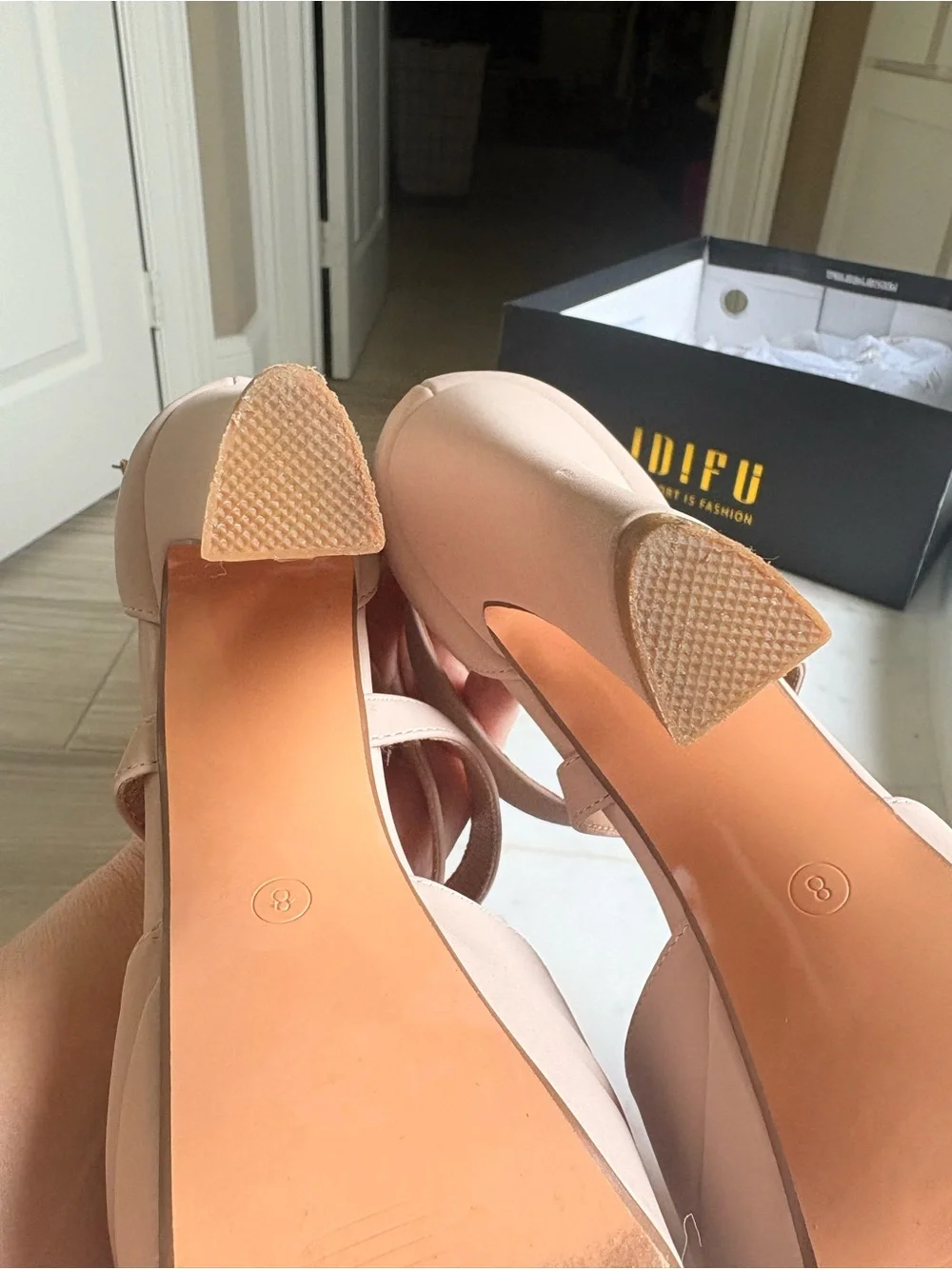 Platform Peep Toe Heels Size 8